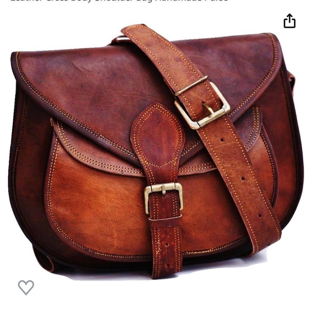 Handmade Leather Crossbody Messenger Bag Satchel & Fable